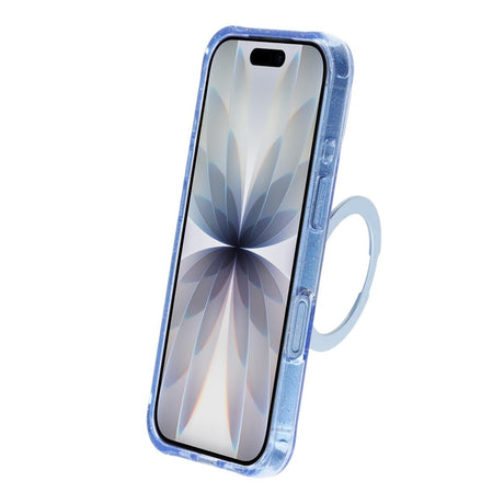 iPhone 17 Skal Glitter Stativ MagSafe Blå