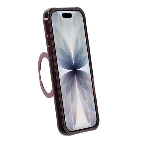 iPhone 17 Skal Glitter Stativ MagSafe Mörkröd