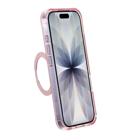 iPhone 17 Skal Glitter Stativ MagSafe Rosa