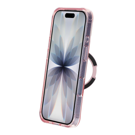 iPhone 17 Skal Glitter Stativ MagSafe Rosa