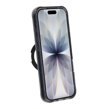 iPhone 17 Skal Glitter Stativ MagSafe Svart
