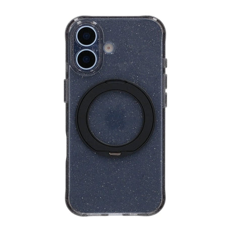 iPhone 17 Skal Glitter Stativ MagSafe Svart