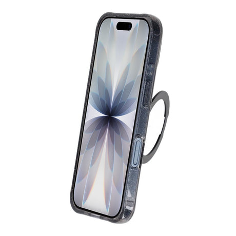 iPhone 17 Skal Glitter Stativ MagSafe Svart
