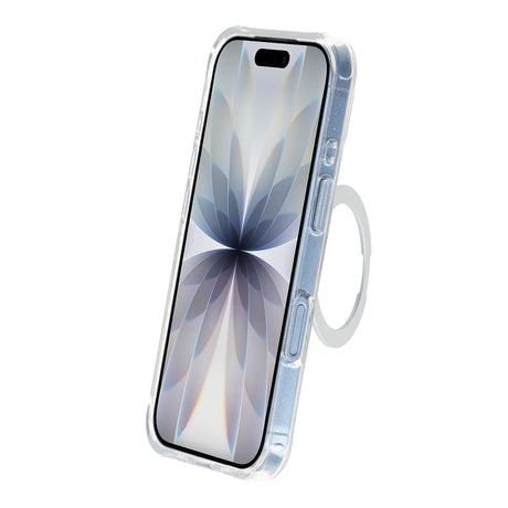 iPhone 17 Skal Glitter Stativ MagSafe Vit