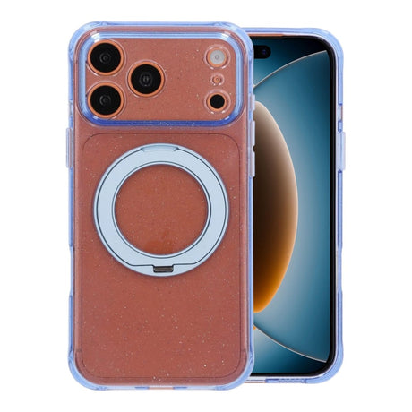 iPhone 17 Pro/iPhone 18 Pro Skal Glitter Stativ MagSafe Blå