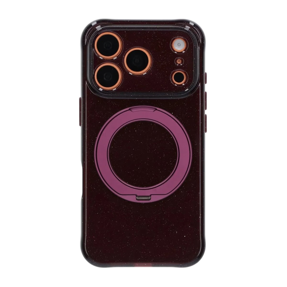iPhone 17 Pro/iPhone 18 Pro Skal Glitter Stativ MagSafe Mörkröd