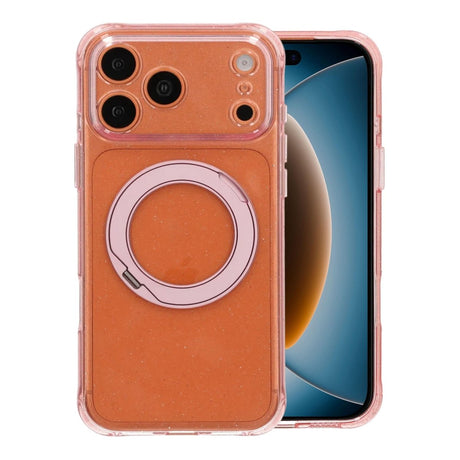 iPhone 17 Pro/iPhone 18 Pro Skal Glitter Stativ MagSafe Rosa