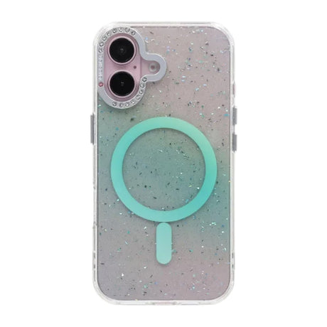 iPhone 16 Skal Glitter Diamond MagSafe Grön