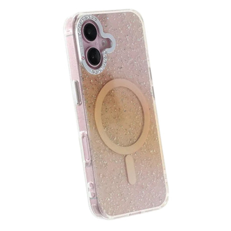iPhone 16 Skal Glitter Diamond MagSafe Guld