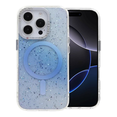 iPhone 16 Pro Max Skal Glitter Diamond MagSafe Blå