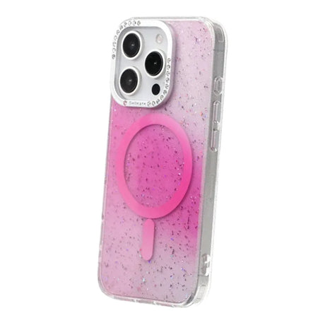 iPhone 16 Pro Max Skal Glitter Diamond MagSafe Rosa