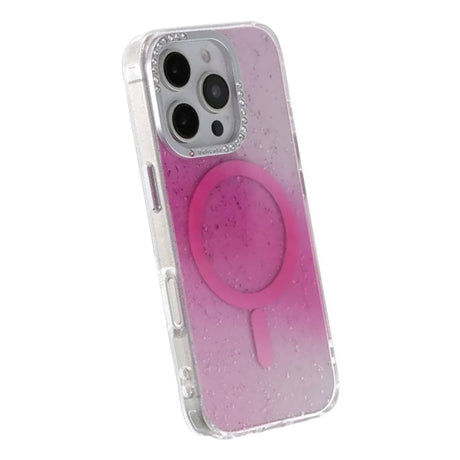 iPhone 16 Pro Skal Glitter Diamond MagSafe Rosa