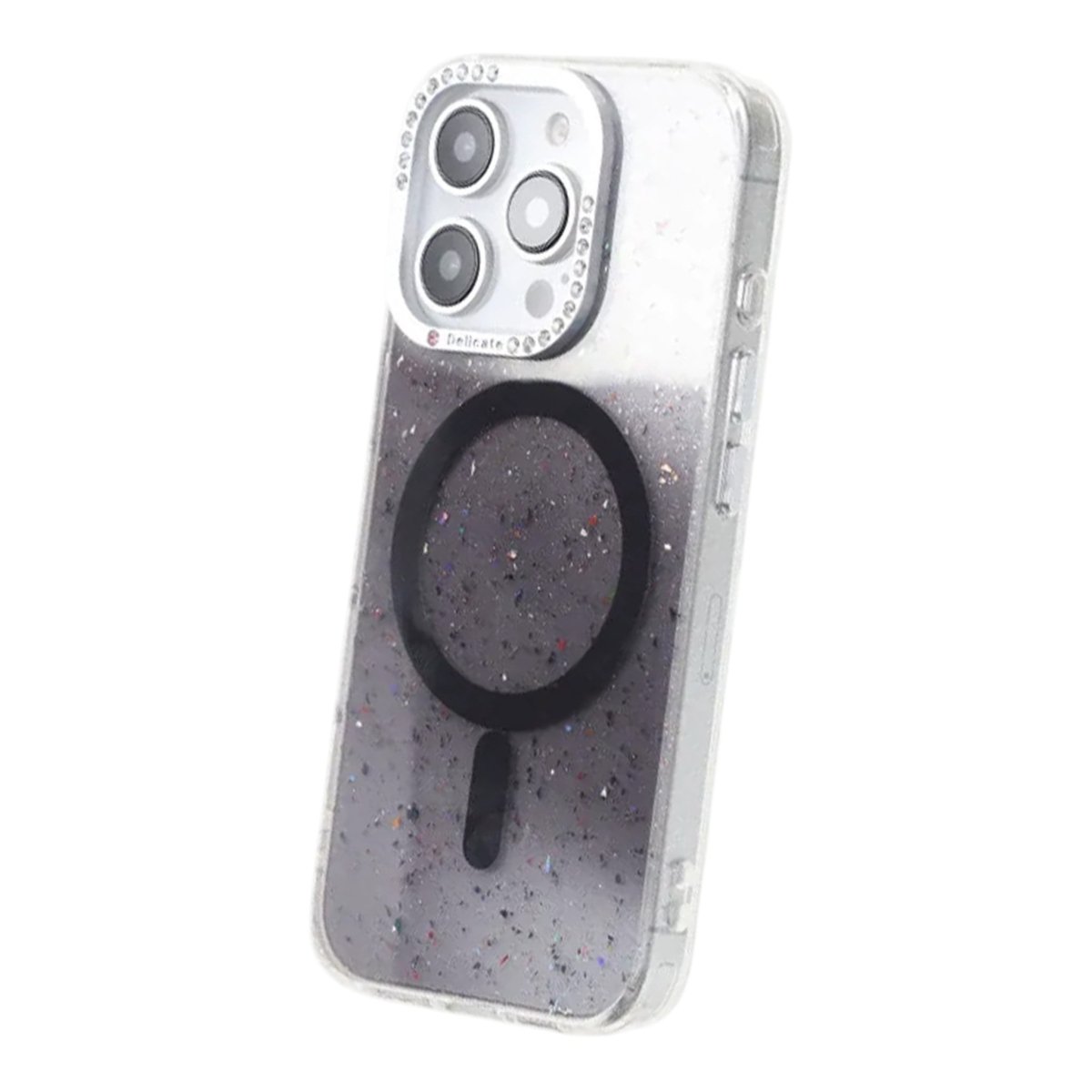 iPhone 16 Pro Skal Glitter Diamond MagSafe Svart