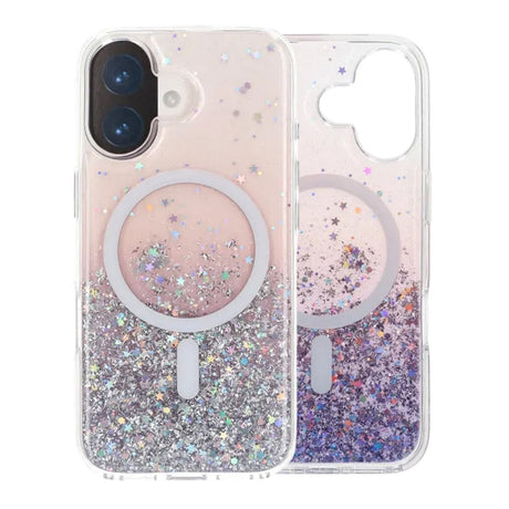 iPhone 17 Skal Glitter Stjärnor MagSafe Lila