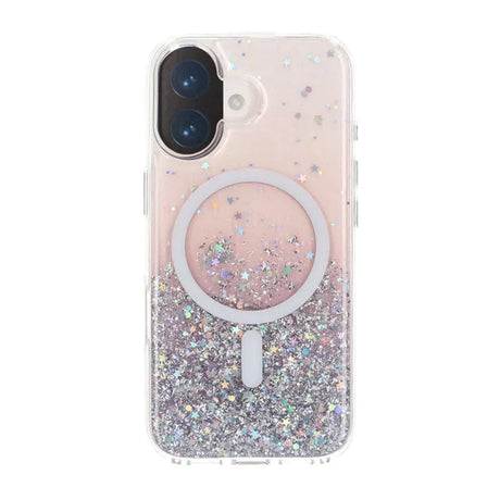 iPhone 17 Skal Glitter Stjärnor MagSafe Lila