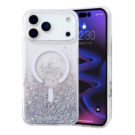 iPhone 17 Pro Skal Glitter Stjärnor MagSafe Lila