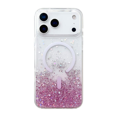 iPhone 17 Pro Skal Glitter Stjärnor MagSafe Rosa
