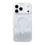 iPhone 17 Pro Skal Glitter Stjärnor MagSafe Silver