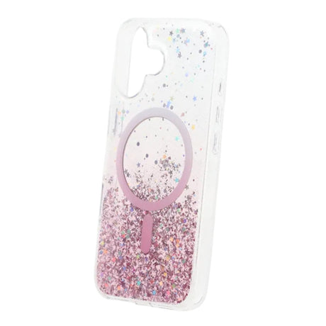 iPhone 17 Skal Glitter Stjärnor MagSafe Rosa