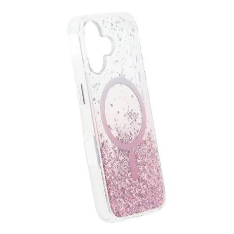 iPhone 17 Skal Glitter Stjärnor MagSafe Rosa