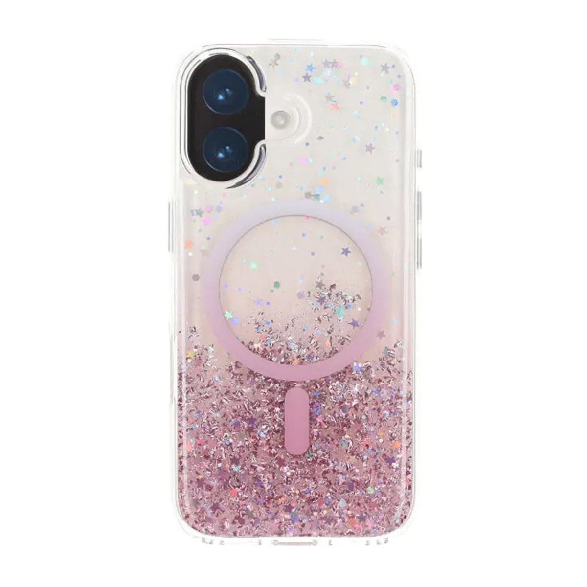 iPhone 17 Skal Glitter Stjärnor MagSafe Rosa
