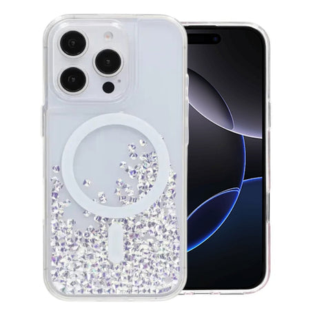 iPhone 16 Pro Skal Diamond Quicksand MagSafe Vit