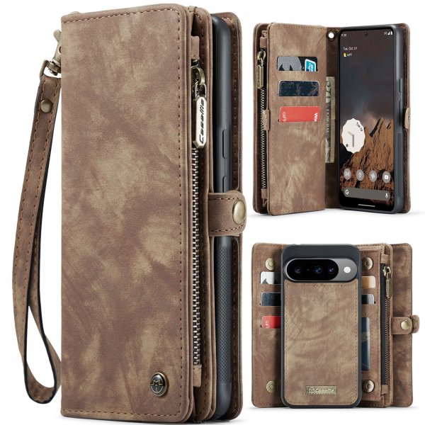 CaseMe Google Pixel 10/Pixel 10 Pro Fodral 008 Series Löstagbart Skal Brun