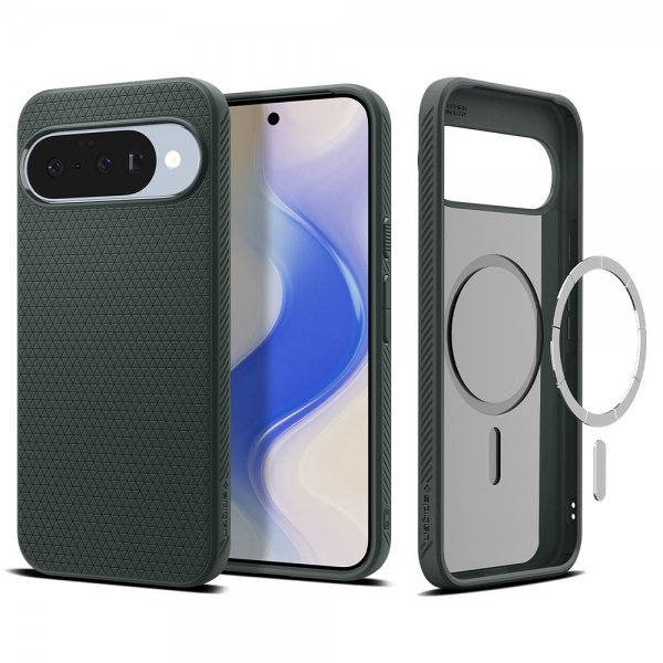 Spigen Google Pixel 10/Pixel 10 Pro Skal Liquid Air MagFit Abyss Green