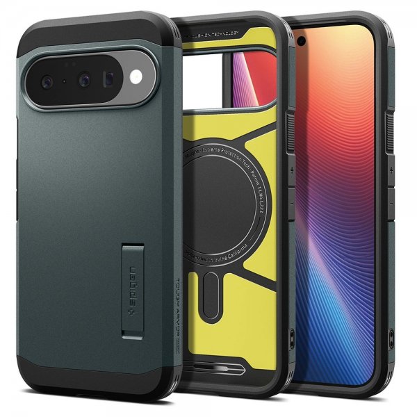 Spigen Google Pixel 10/Pixel 10 Pro Skal Tough Armor MagFit Abyss Green