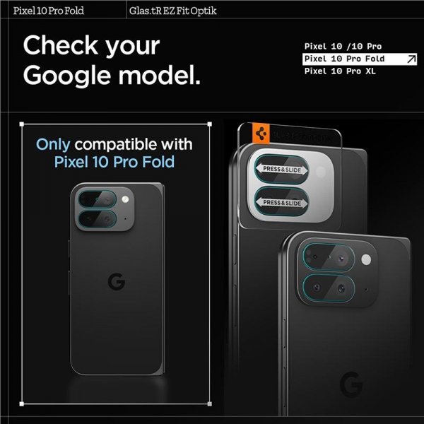 Spigen Google Pixel 10 Pro Fold Kameraskydd Glas.tR EZ Fit Optik 2-pack