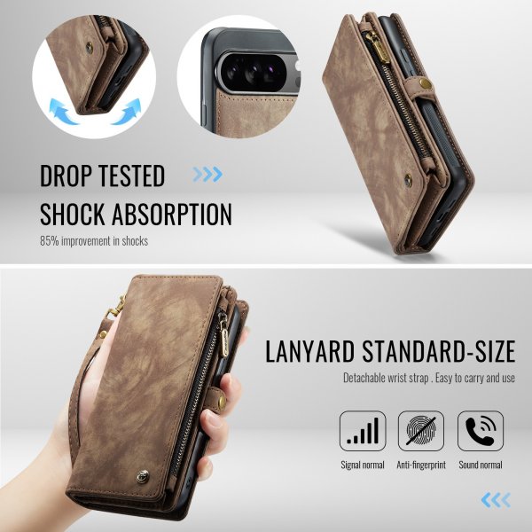 CaseMe Google Pixel 10 Pro XL Fodral 008 Series Löstagbart Skal Brun