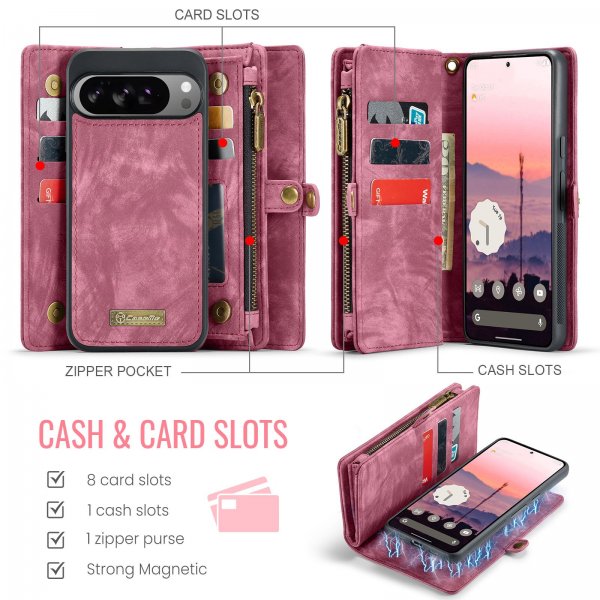 CaseMe Google Pixel 10 Pro XL Fodral 008 Series Löstagbart Skal Röd