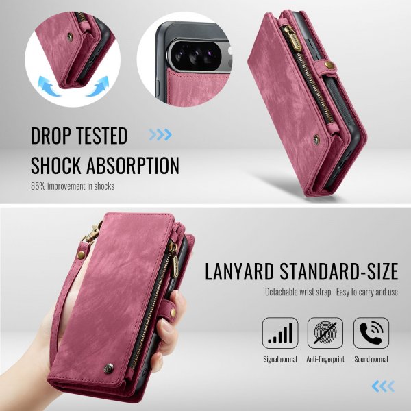 CaseMe Google Pixel 10 Pro XL Fodral 008 Series Löstagbart Skal Röd