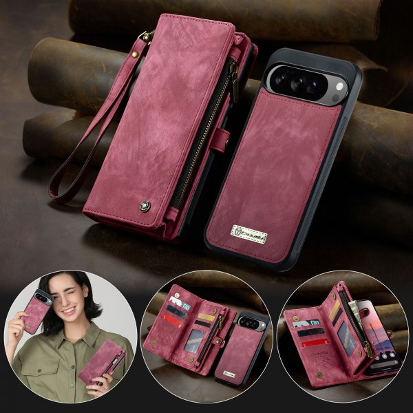 CaseMe Google Pixel 10 Pro XL Fodral 008 Series Löstagbart Skal Röd