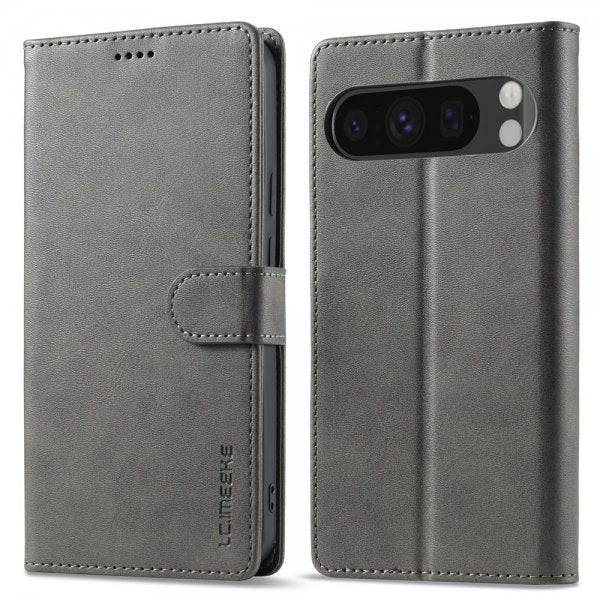 Lc.Imeeke Google Pixel 10 Pro XL Fodral med Kortfack Stativfunktion Grå