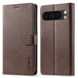 Lc.Imeeke Google Pixel 10 Pro XL Fodral med Kortfack Stativfunktion Mörkbrun