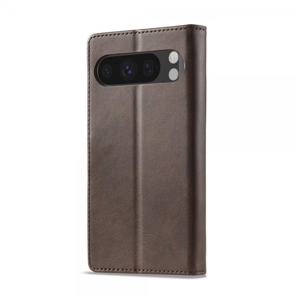 Lc.Imeeke Google Pixel 10 Pro XL Fodral med Kortfack Stativfunktion Mörkbrun