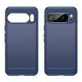 Google Pixel 10 Pro XL Skal Borstad Kolfibertextur Blå