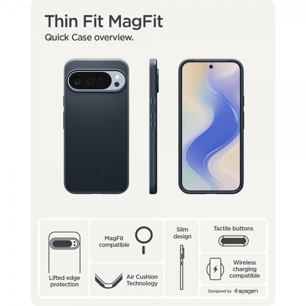 Spigen Google Pixel 10 Pro XL Skal Thin Fit MagFit Metal Slate