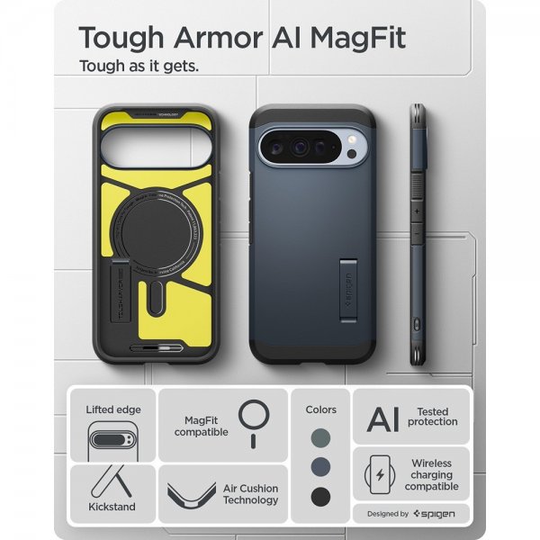 Spigen Google Pixel 10 Pro XL Skal Tough Armor MagFit Metal Slate
