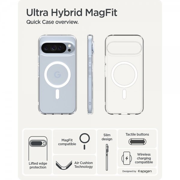 Spigen Google Pixel 10 Pro XL Skal Ultra Hybrid MagFit Clear White