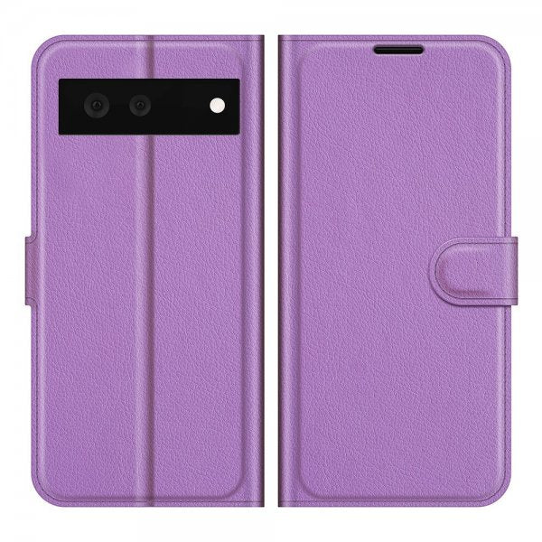 Google Pixel 6 Fodral Litchi Lila