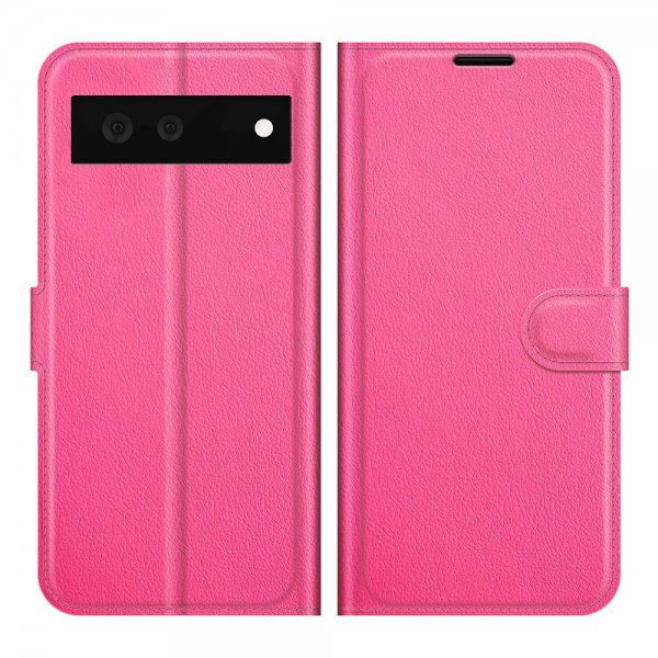 Google Pixel 6 Fodral Litchi Magenta
