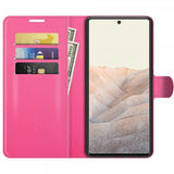 Google Pixel 6 Pro Fodral Litchi Magenta