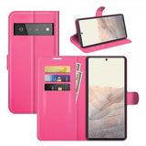 Google Pixel 6 Pro Fodral Litchi Magenta