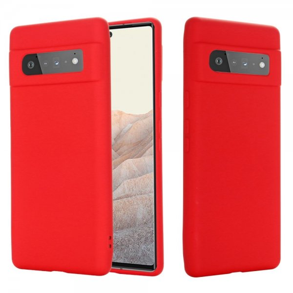 Google Pixel 6 Pro Skal med Strap Silikon Röd