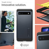 Spigen Google Pixel 6a Skal Tough Armor Metal Slate