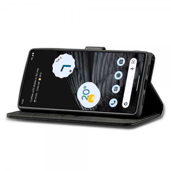 Lc.Imeeke Google Pixel 7 Pro Fodral med Kortfack Stativfunktion Svart