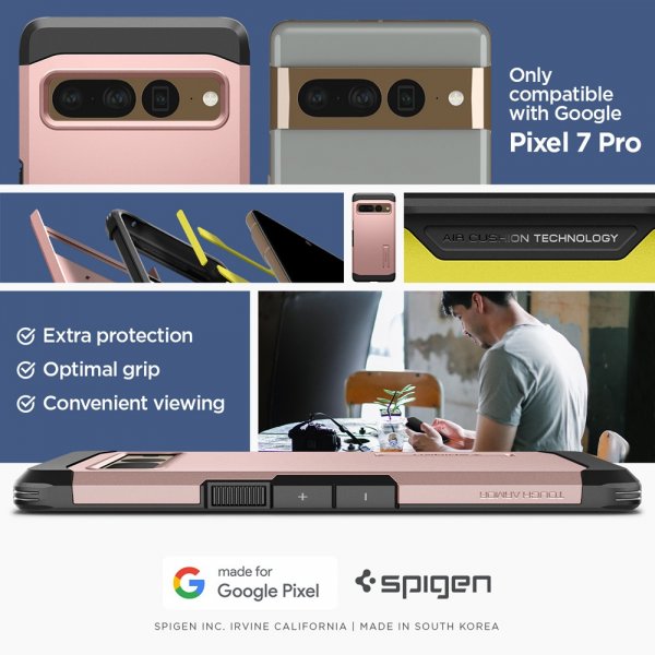 Spigen Google Pixel 7 Pro Skal Tough Armor Roseguld