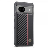 Lc.Imeeke Google Pixel 7 Skal Kolfibertextur Röd Stripe Svart